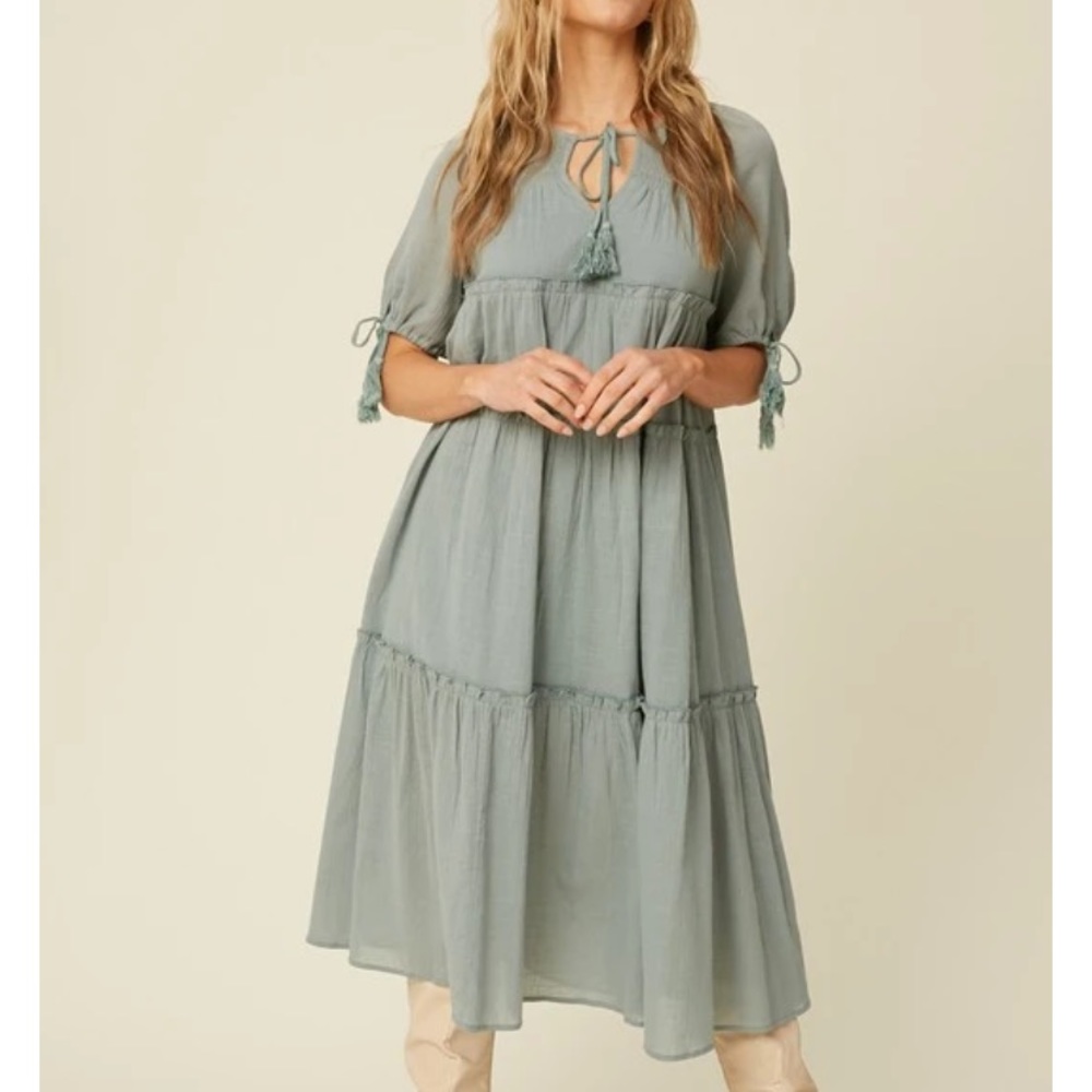 Listicle Short Sleeved Midi Dress